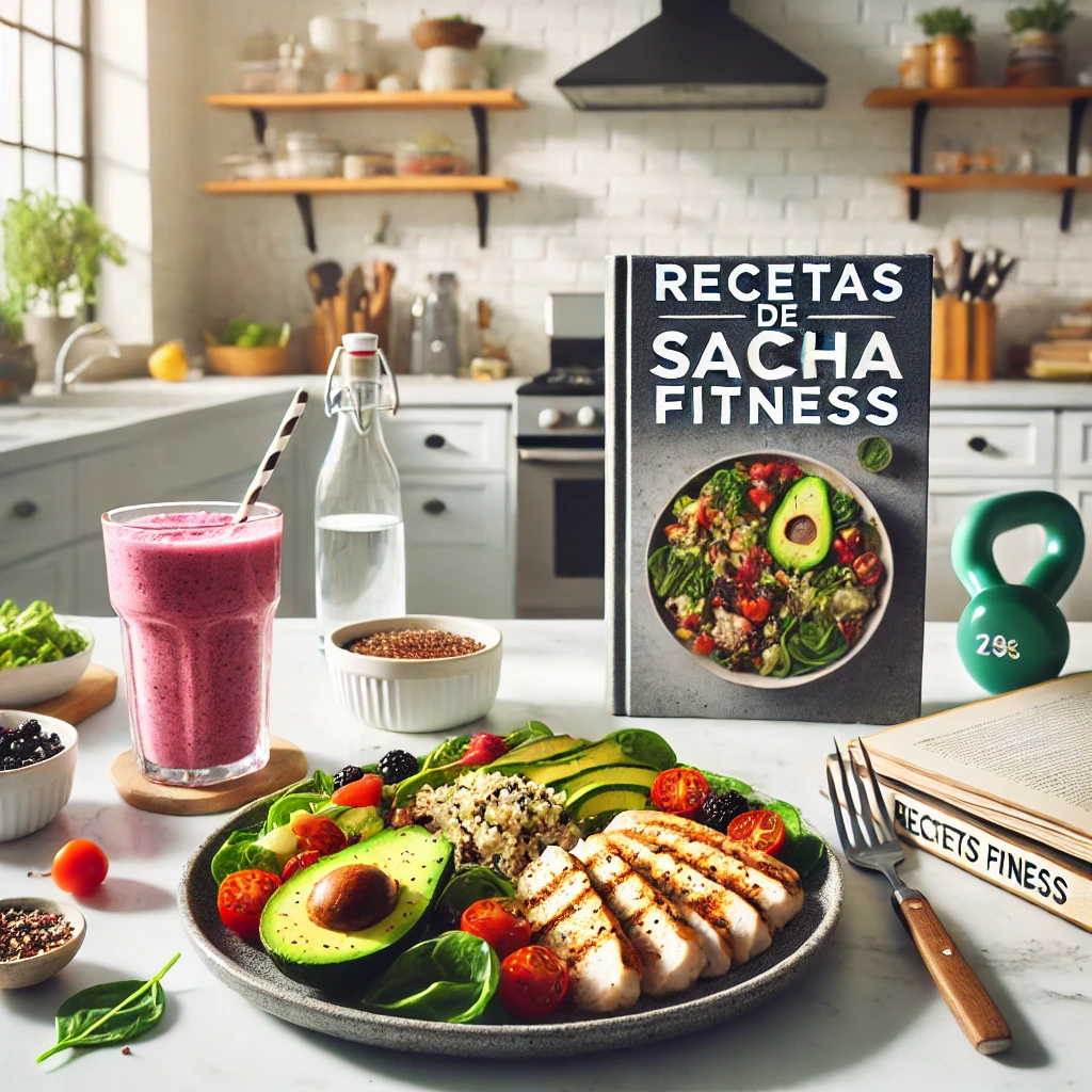 Plato saludable inspirado en recetas de Sascha fitness con aguacate, tomates y pollo